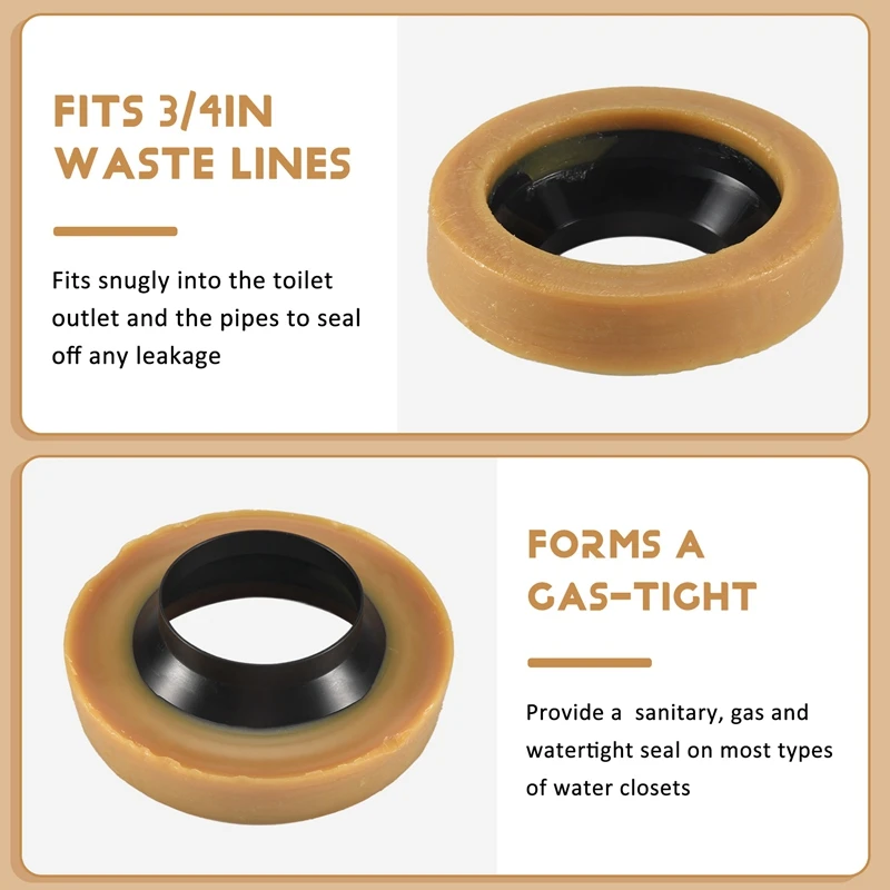 

Toilet Wax Ring Kit For Floor Outlet Toilets New Install Or Re-Seat