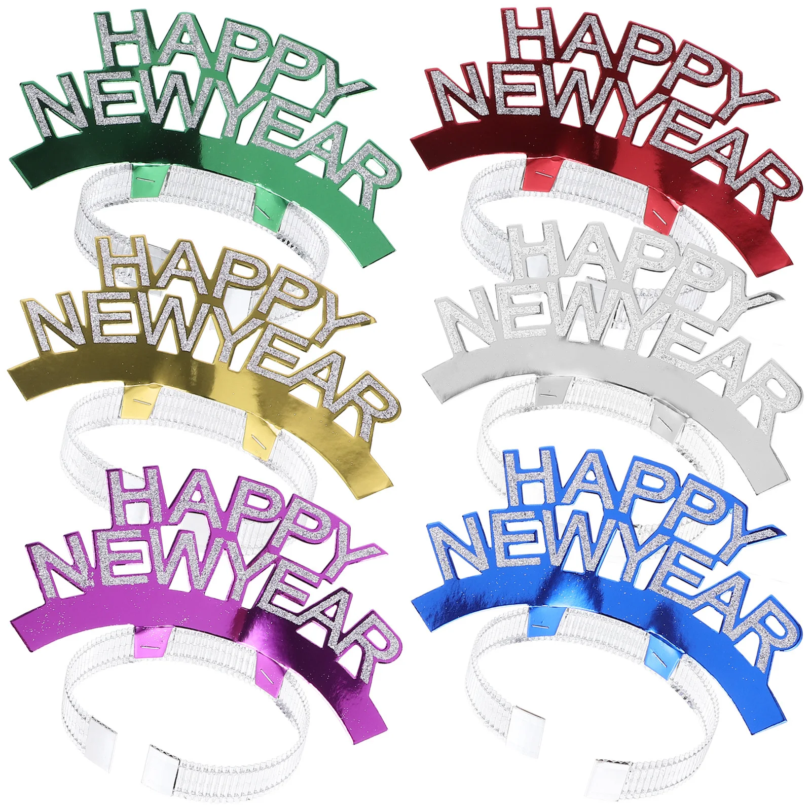 Diadema de papel de Año Nuevo, accesorios para el cabello encantadores para fiesta de Nochevieja, Carnaval, Cosplay, tocado de mascarada, 6 uds.