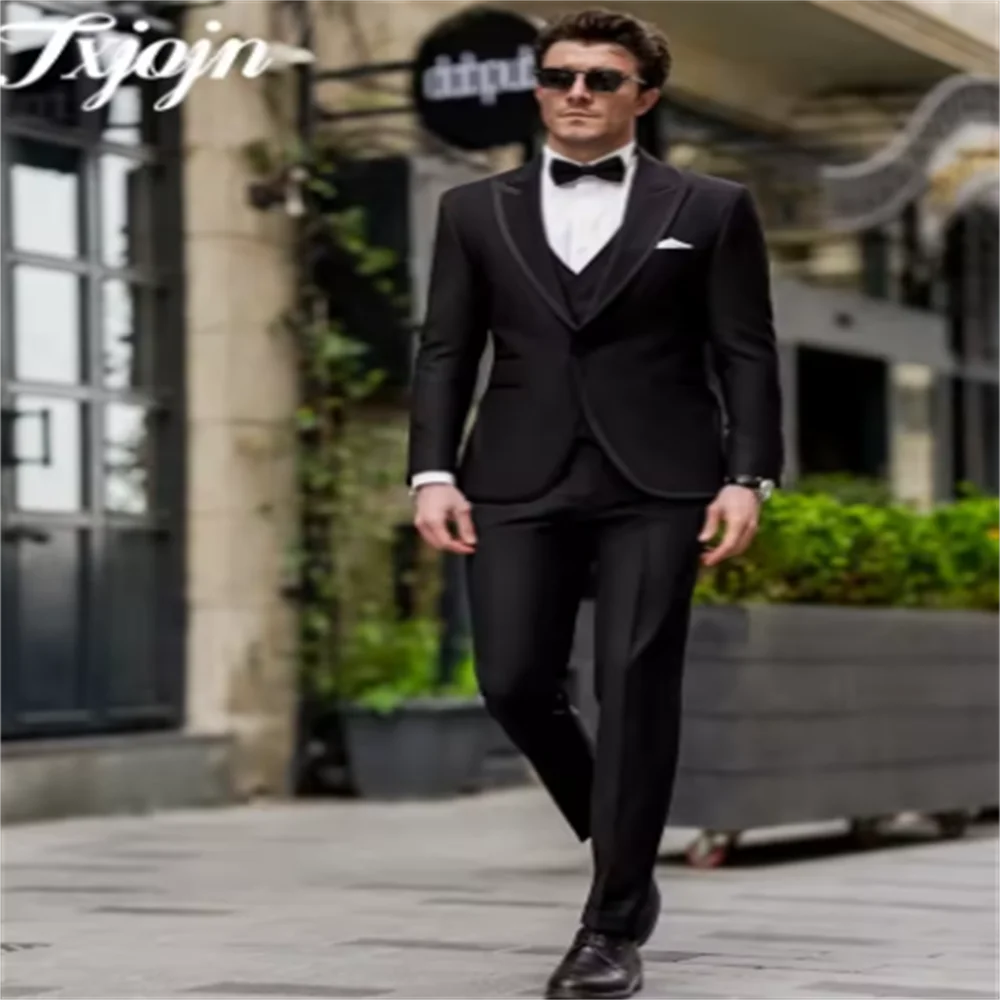 

Элегантный зеленый деловой свадебный мужской костюм, смокинг для жениха, приталенный пиджак Hombre, высокое качество, костюм из трех предметов на заказ, Homme