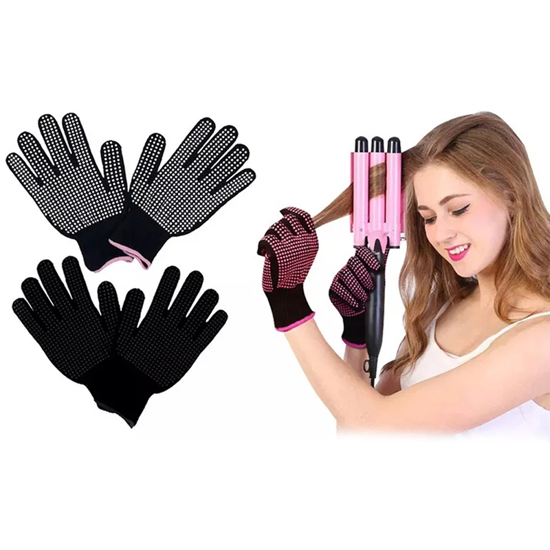 1PC New Double-sided Hair Straightener Perm Curling Hairdressing Heat Resistant Finger Glove Hair Salon Tools