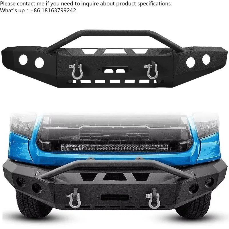 

Steel Front Bumper Off-Road W/ Winch Plate & D-Rings for Tundra 2014-2021
