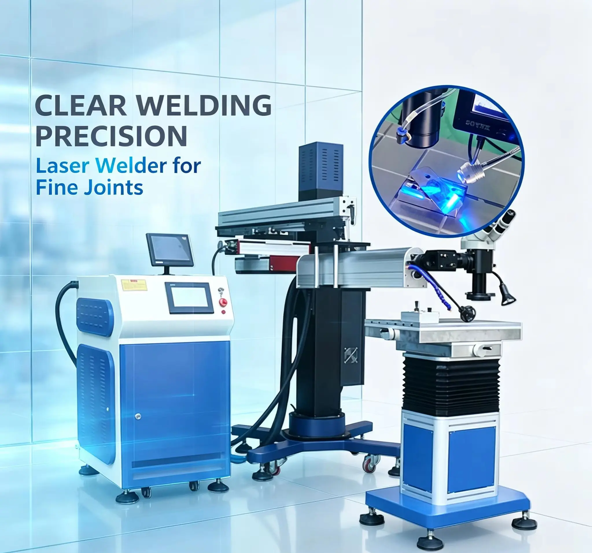 Factory Direct Cantilever Fiber Laser Welding Machine 360° Rotatable Swing Arm For Large Workpiece Mold Repair Welding