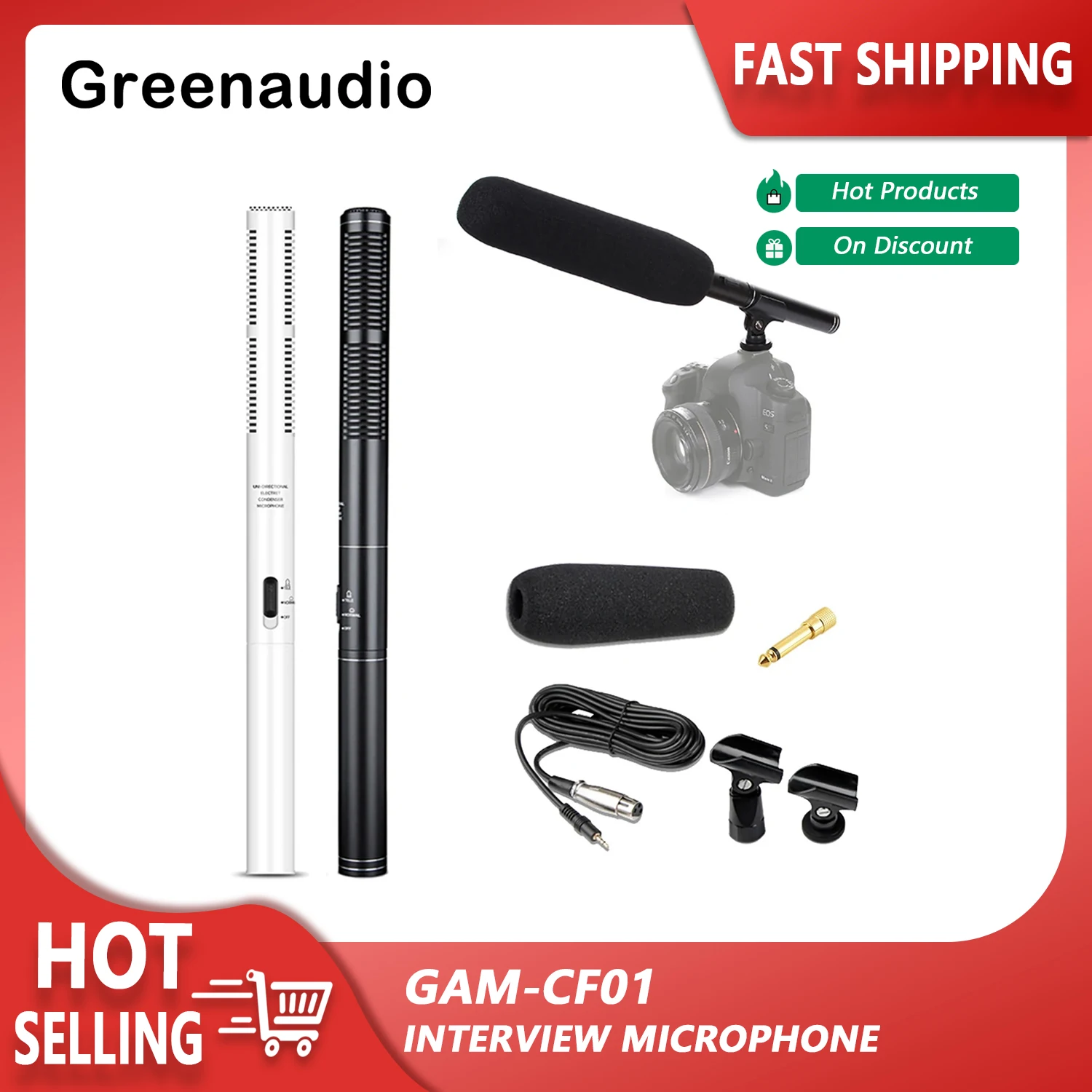 

GAM-CF01 best-selling unidirectional handheld interview microphone with sponge cover