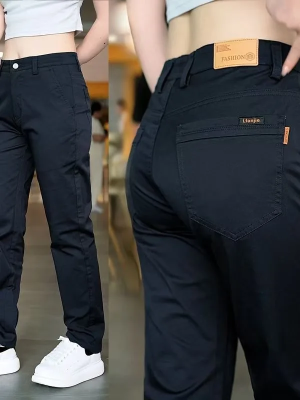 Casual Cotton Work Trousers Men's Wear Resistant Straight Leg Long Pants High End Business Construction Worker Wear