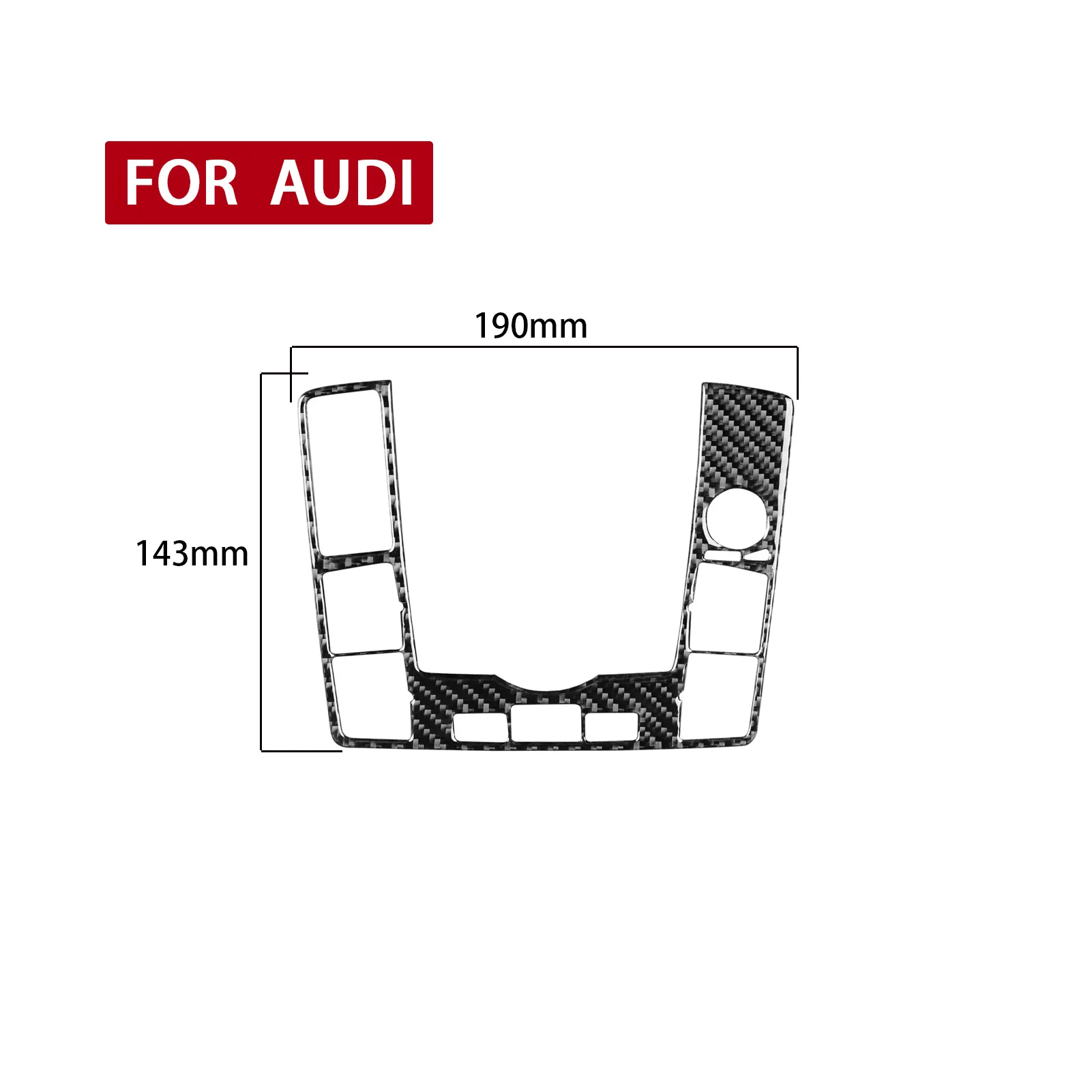 For Audi A6 S6 C6 2005-2011 Real Carbon Fiber Gear Shift Multimedia Knob Button Frame Panel Trim Cover Car Accessories Sticker view 4