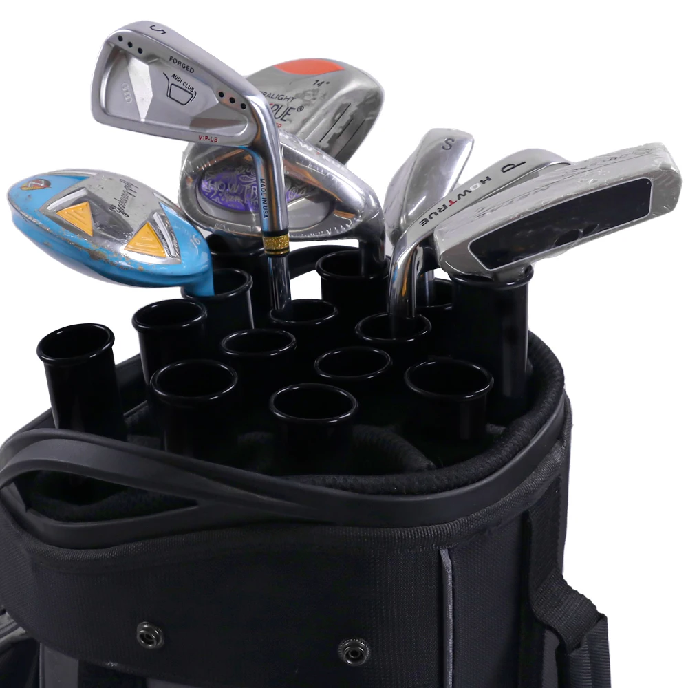 Golf Bag Tubes 14 Pcs Golf Club Tubes for Golf Bag Black Plastic Protector Sleeve Inserts Dividers