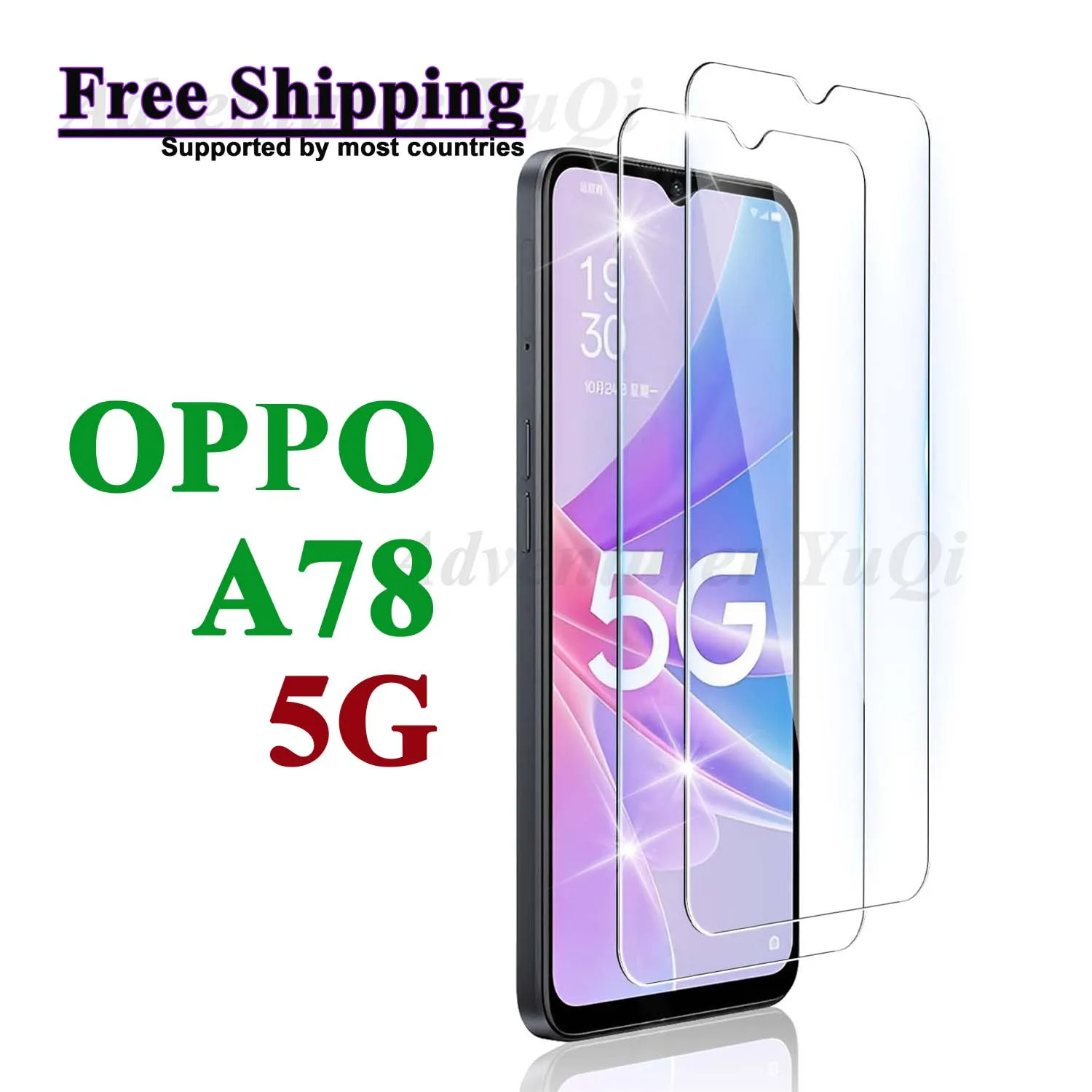 

Screen Protector For OPPO A78 5G, Tempered Glass HD Crystal 9H Transparent Clear Anti Scratch Case Friendly High Aluminum