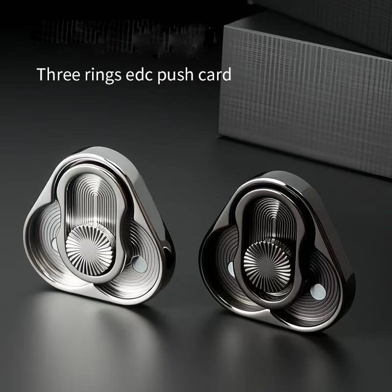 New EDC Triangular Triple-Rotation Fidget Spinner Desktop EDC Gyroscope For Office Stress Relief Black Or Silver Holiday Gift