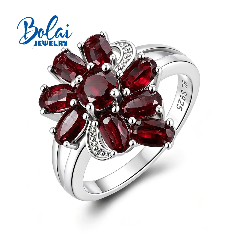 Vintage design Natural Garnet women's ring real gemstones 925 Sterling Silver fine jewelry for anniversary banquet wear