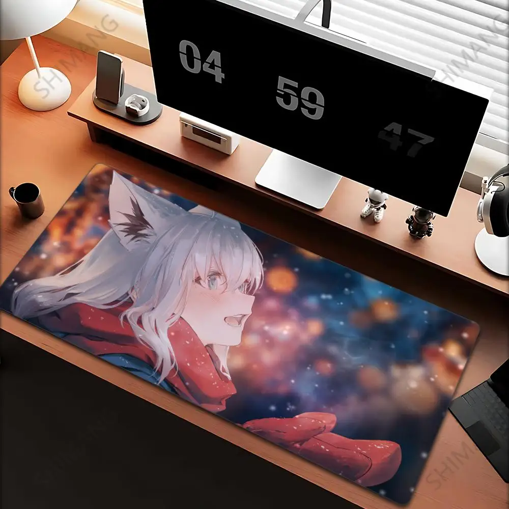 

Kawaii Cute Anime Shirakami Fubuki Mouse Pad Large Extended Mause Desktop Mats Gaming Accessories HD Student Writing Pad