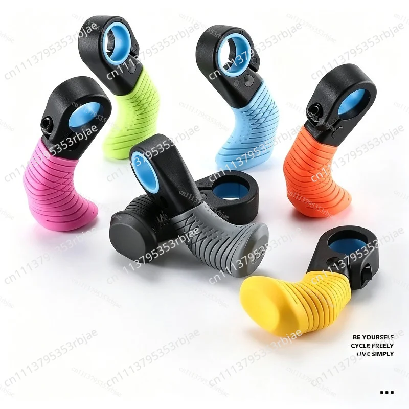 Bike Bar Ends Ergonomic Thumb Horn Bar Ends For Mountain Bike Cycling Handlebar Grips MTB Auxiliary Handlebar Accessories