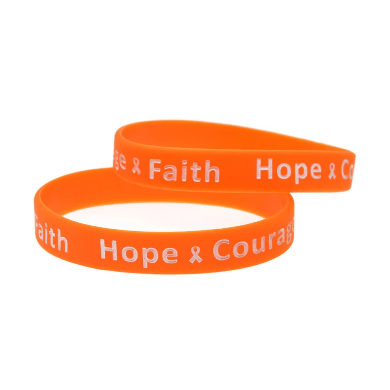 1 Stück/6 Stück Krebs-Band-Armband mit Schriftzug „Hoffnung, Mut, Glaube“, inspirierendes Silikon-Armband – Detail 6