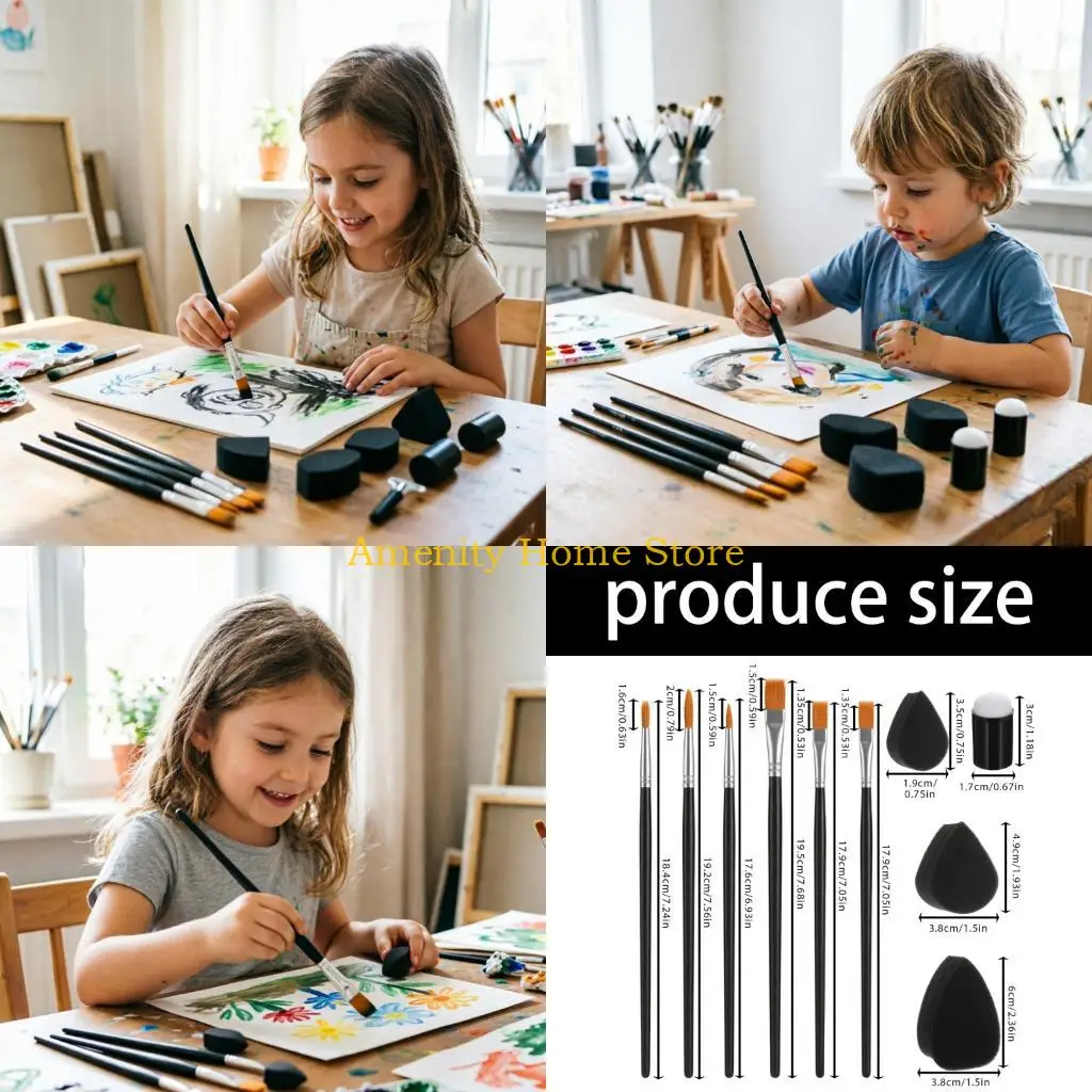 F26C 12 Piece Paintbrush Set For Professional Face Body Art And Detailed Acrylic Painting