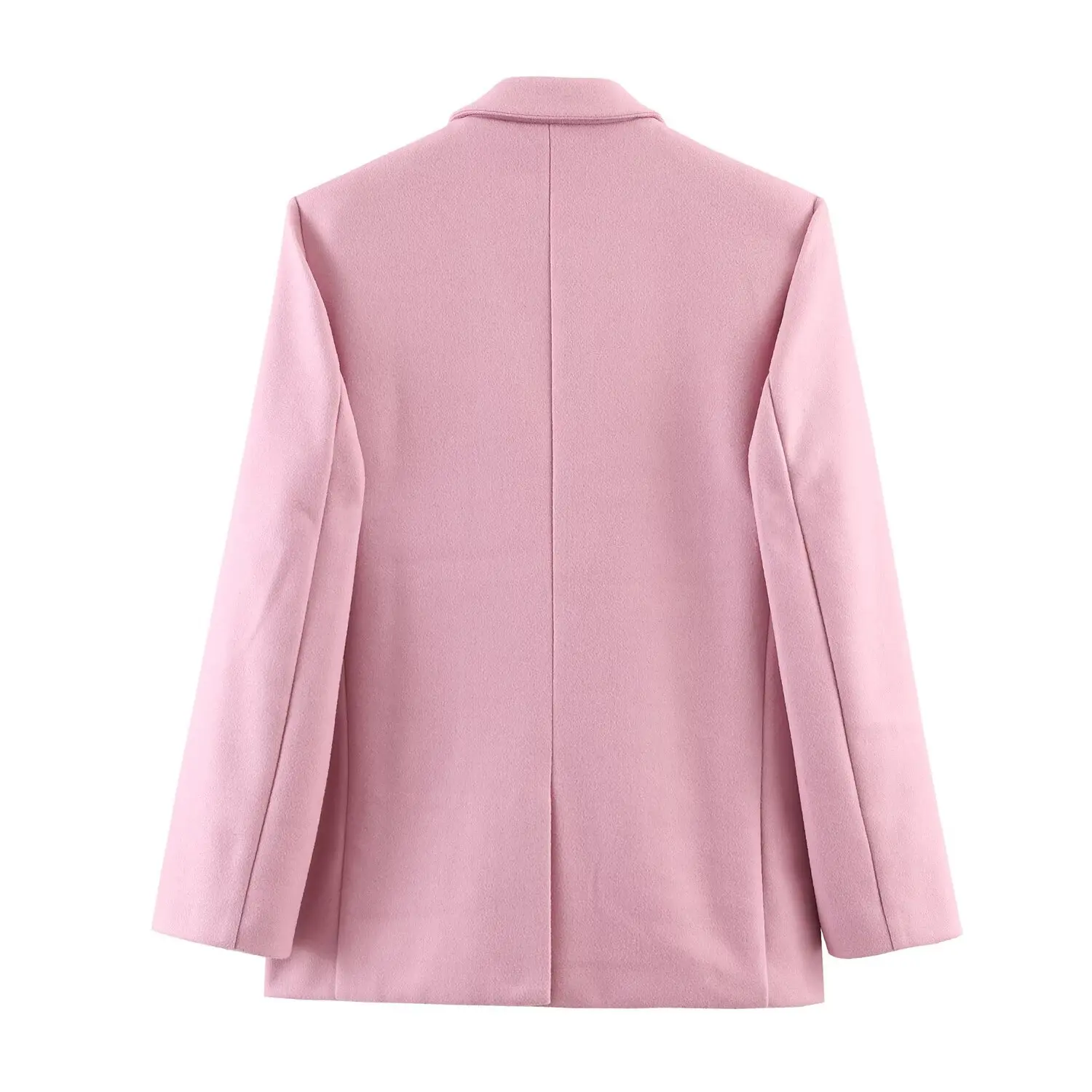 KIDCRKJ 핑크 여성용 봄 정장 재킷 라펠 칼라 싱글 브레스티드 풀 슬리브 레이디 블레이저 코트 세련된 여성 코트