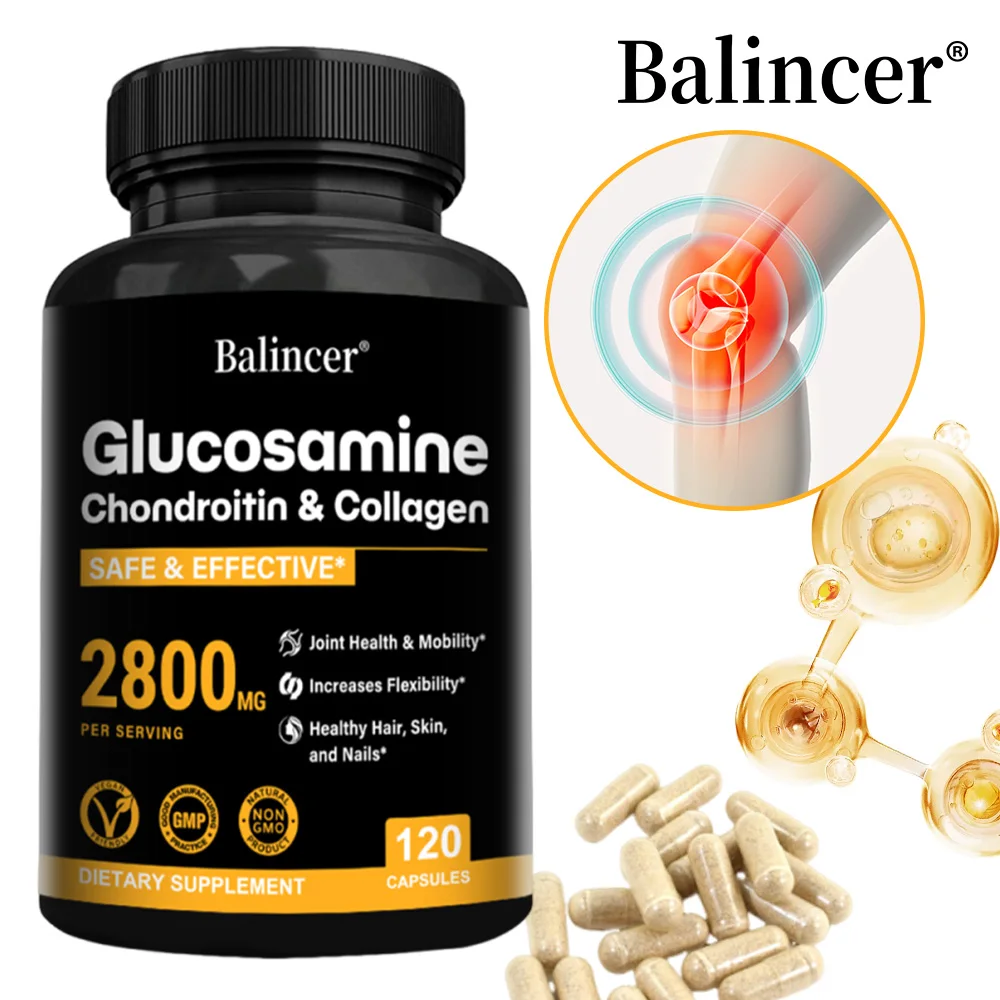 Glucosamina Condroitina MSM, Apoya la salud ósea y alivia el molestias en las articulaciones, aumenta la flexibilidad: suplemento de soporte para las articulaciones