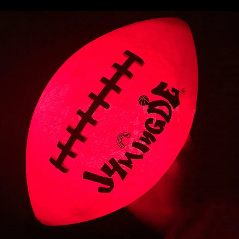 Light Up American Football Ball LED Size 6 Glow In Dark Rugby Ball Night Match Glowing Training Ball for Kids Youth