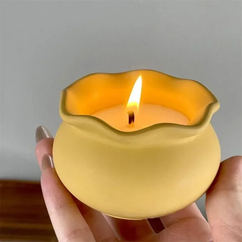 DIY Gypsum Cement Aromatherapy Candle Cup Silicone Mold Wave Irregular Storage Tank Resin Mold Resin Silicone Molds