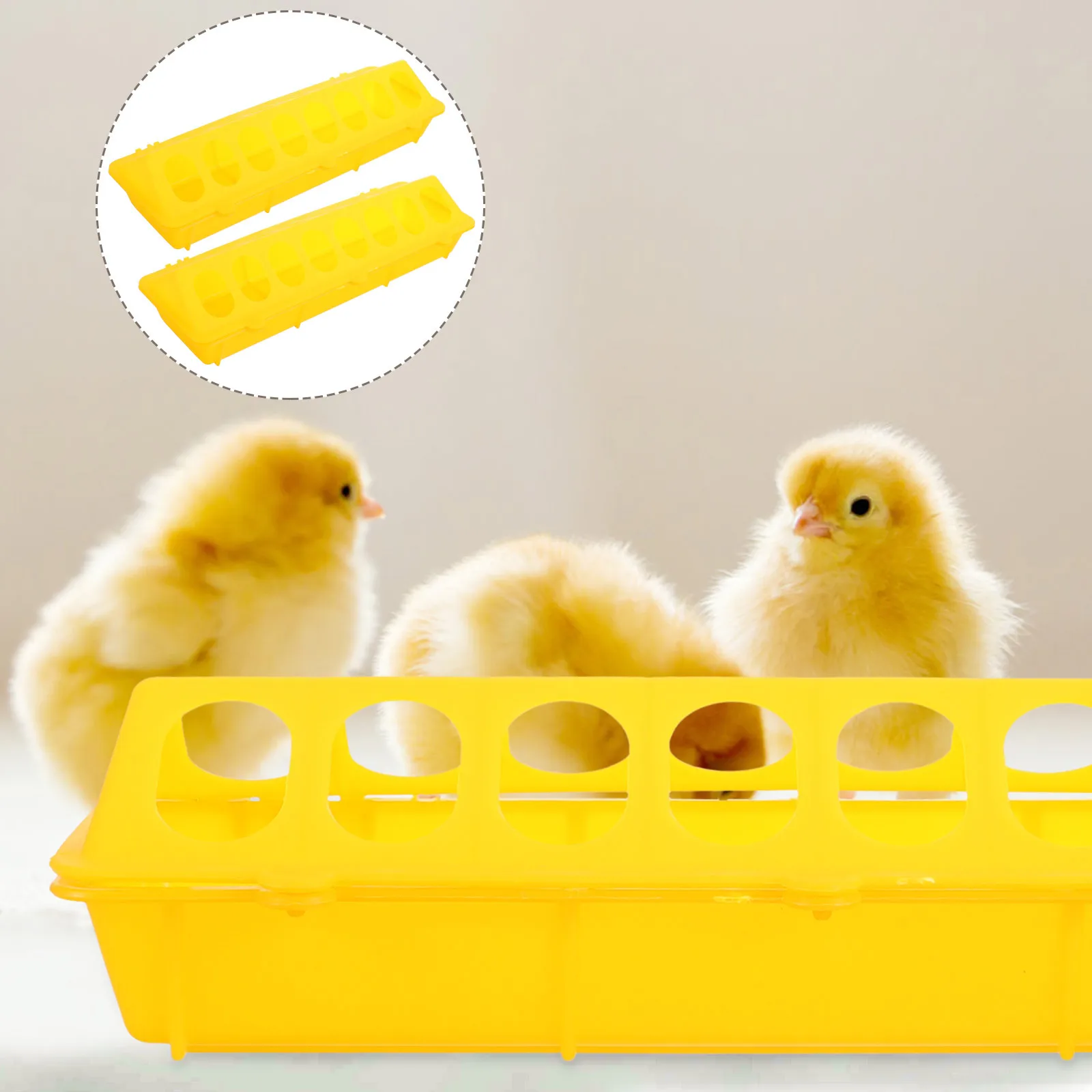 

2Pcs Durable Plastic Pigeon Feeder Containers Portable Bird Food Troughs Antispill Design Water Trough Chicken Feeder