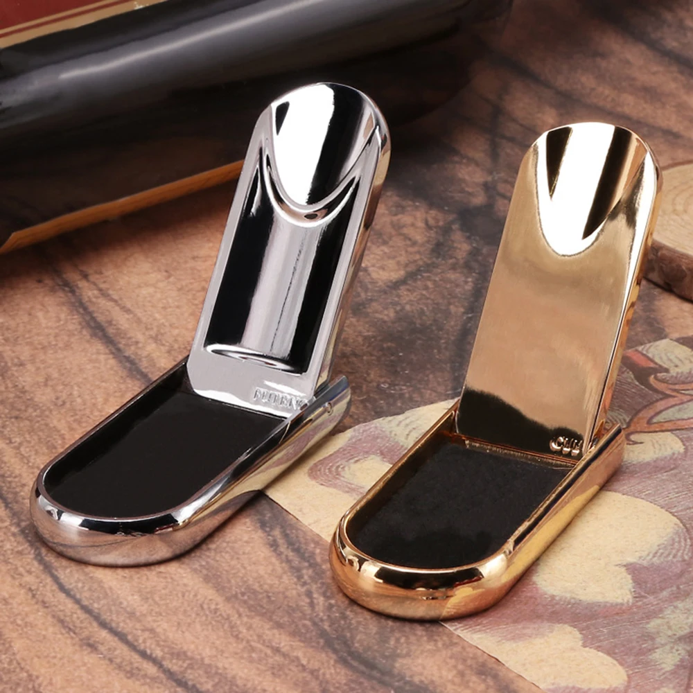 Stainless Steel Smoking Pipe Holder Portable Clamshell Tobacco Pipe Display Stand Rack Smoking Accessories