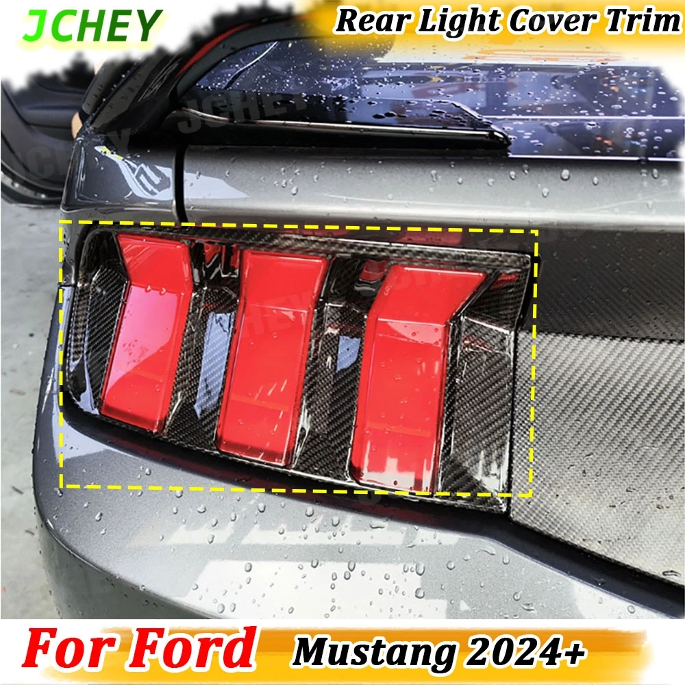 

Car Rear Taillight Frame Trim Cover for Ford Mustang 2024+ Dry Carbon Fiber Rear Light Cover Trim Body Kits Car Accessories