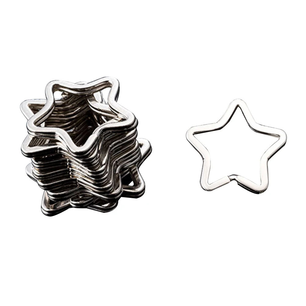

50pcs Keyring Accessories Silver Keychain Bulk Metal Holder Sturdy Material Creative Design Practical Use Decor Keys Bag Parent