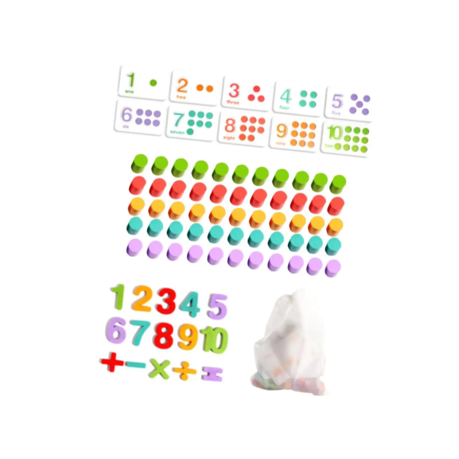 Counting Wooden Toys Educational Math Game Early Learning with 55 Pegs for Home School