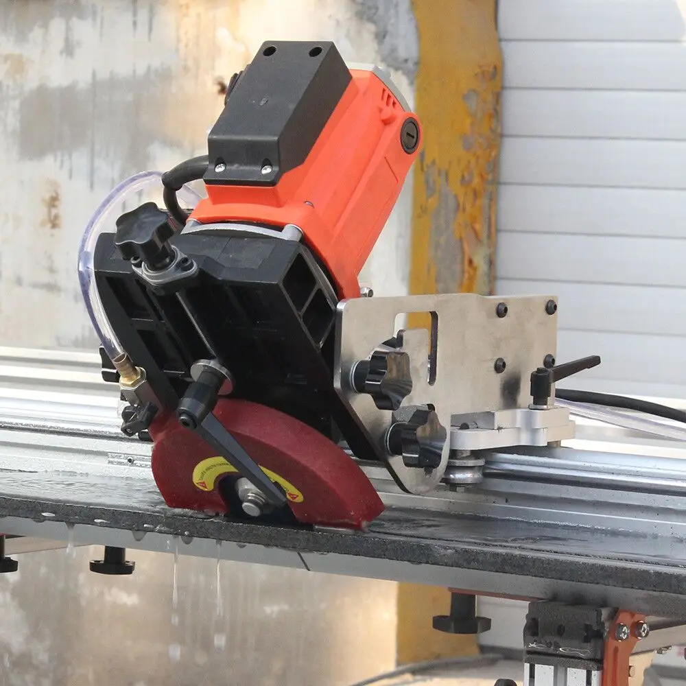 Portable Rail Saw Cutter Tile Cutting Machine 45 Degree Miter 90 Degree for Ceramic Granite Marble Slab 2200W 20mm 1440mm Guide