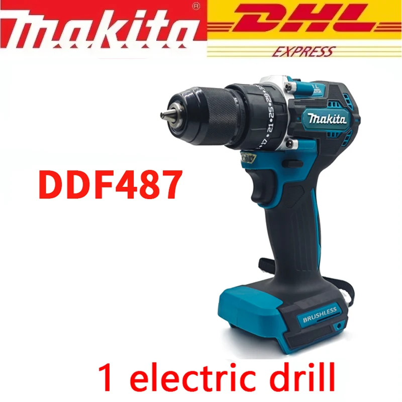 Makita DDF487 10 mm borstelloze 18 V lithium oplaadbare klopboormachine huishoudelijke handboormachine elektrische schroevendraaier met hoog koppel DDF487