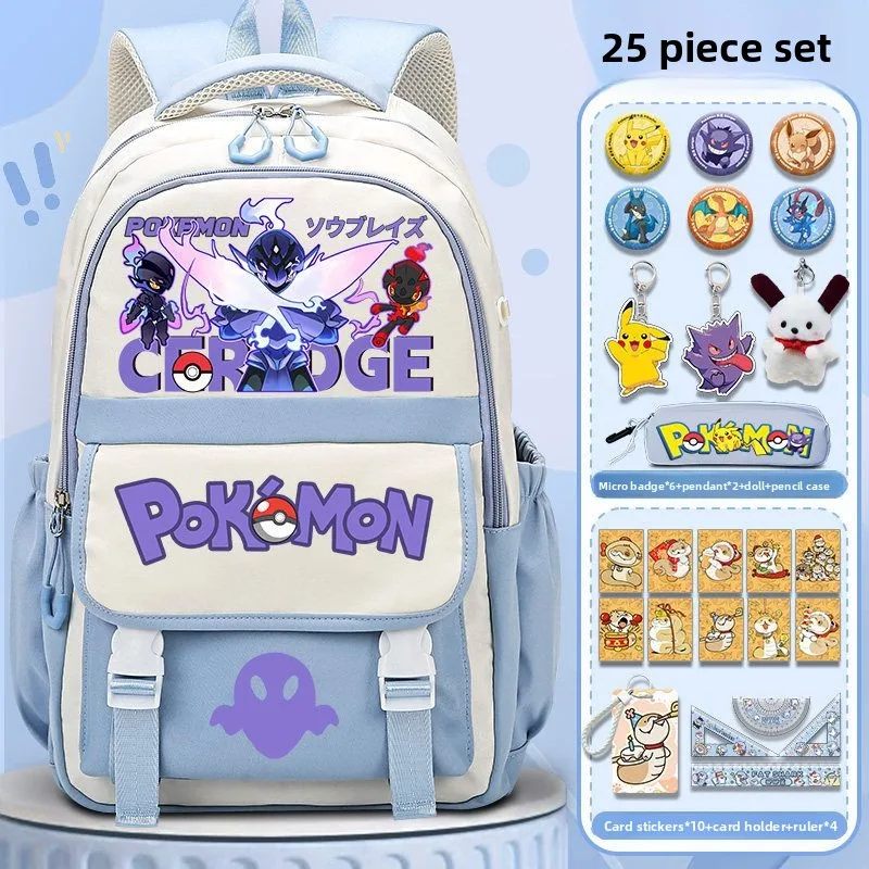 Pokemons Pikachu SchoolBag Large-capacity Boys Girls Casual Backpack Anime Gengar Fashion Knapsack High-quality Laptop Bag Gift view 2