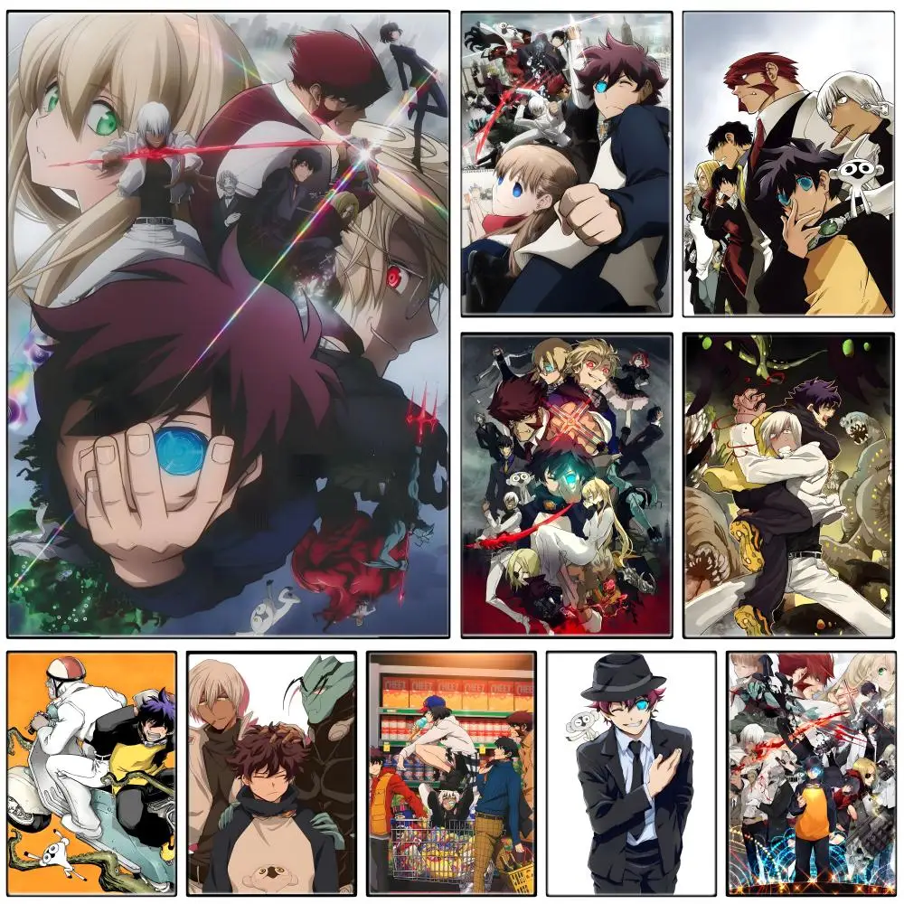 Póster de Anime Supernatural K-Kekkai Sensen, adhesivo artístico autoadhesi