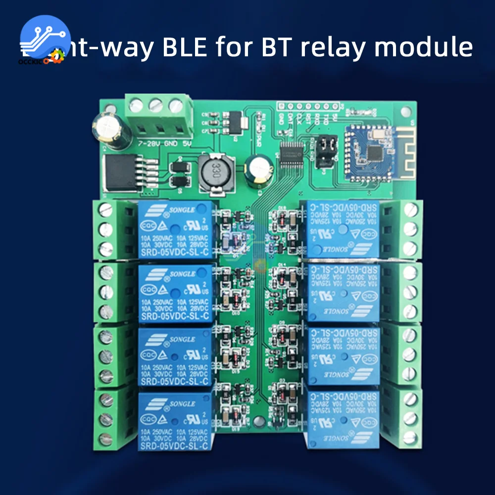 8-Channel Relays BLE for Bluetooth 5.0 Relay Module Relay Board Power Supply for Electrical Appliance