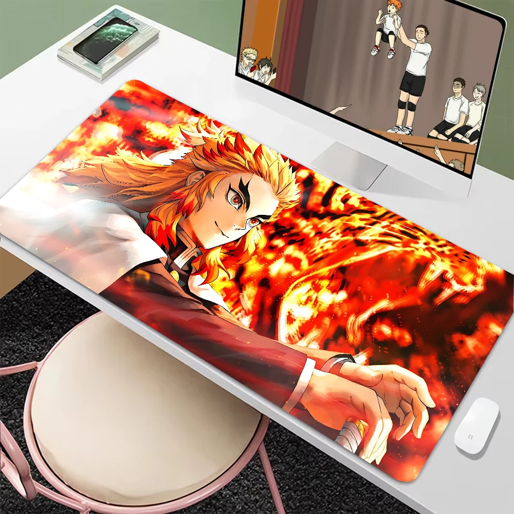 

Anime Rengoku Kyoujurou Mousepad New Arrivals Large Gaming Mousepad L XL XXL Gamer Mouse Pad Size For Keyboards Mat