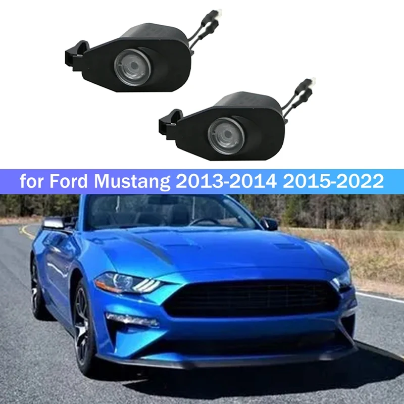 For Ford Mustang 2013-2022 LED Side Puddle Laser-Rearview Mirror Puddle Welcome Courtesy Logo Lights