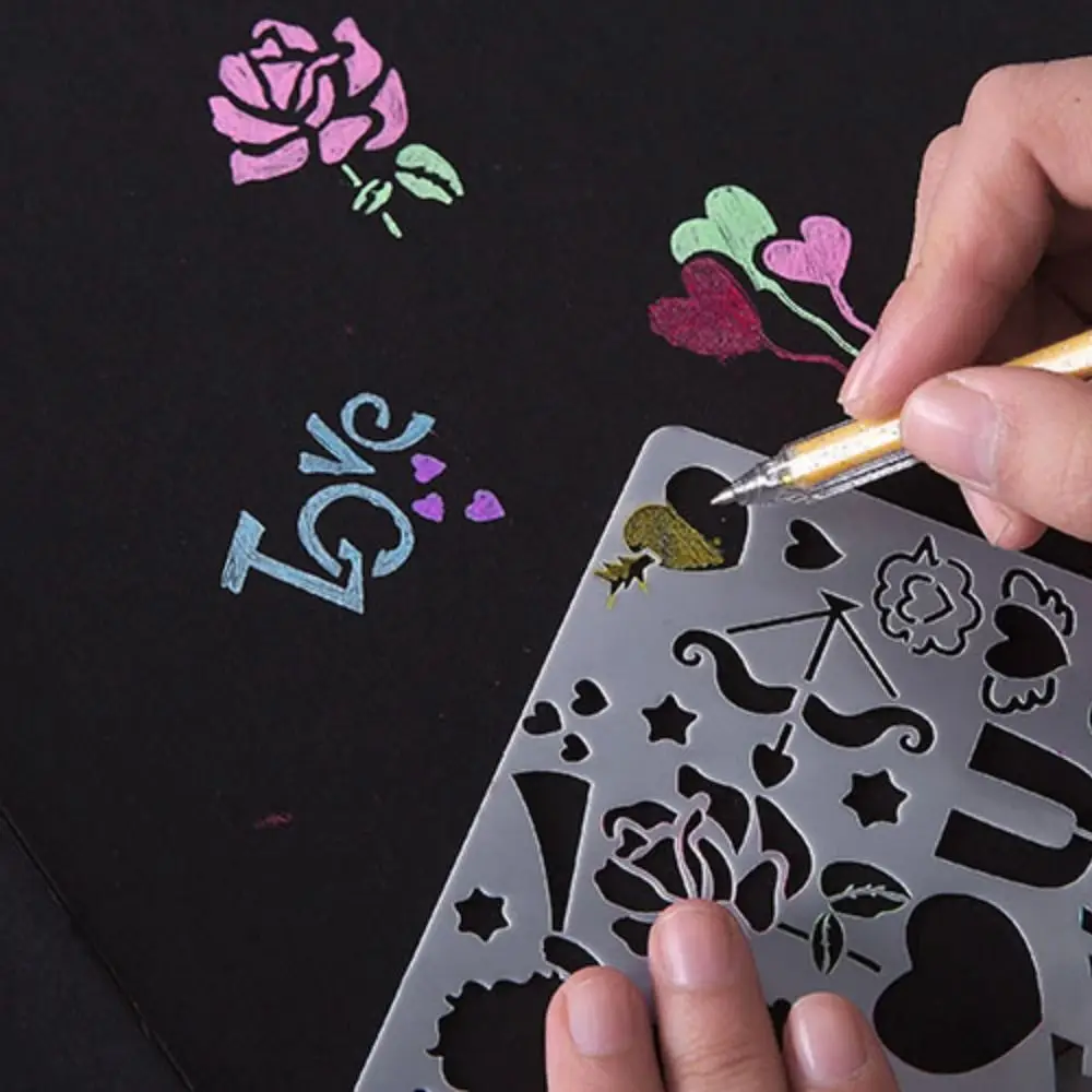 DIY Handcrafts Hollowed Stencils Kit DIY Crafts Tool Decorative Spray Painting Template PET DIY Layering Stencils Drawing