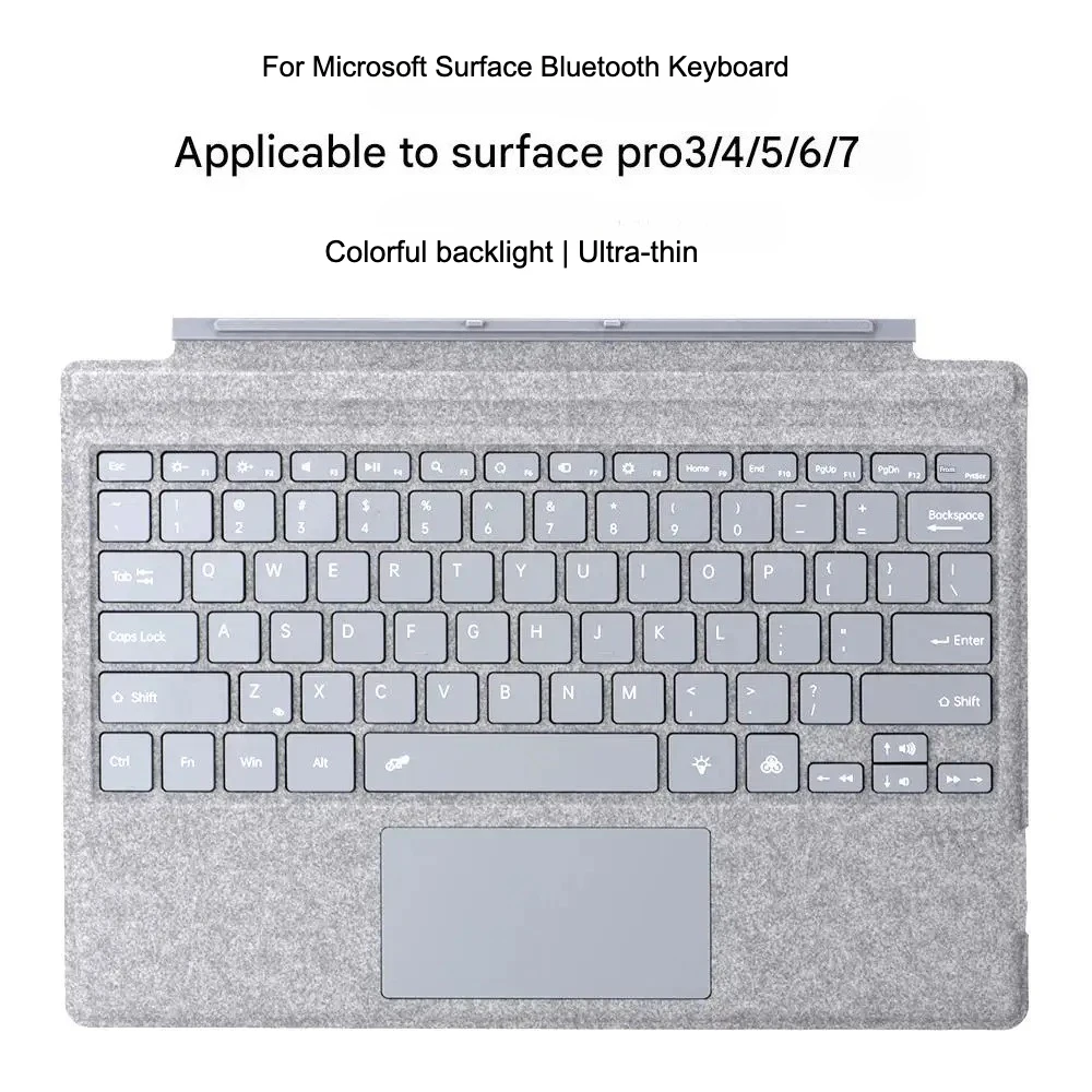 

Wireless Backlit Trackpad Keyboard For Microsoft Surface Pro3 Pro4 Pro5 Pro6 Pro7 Arabic Russian Spanish Korean Portuguese Funda