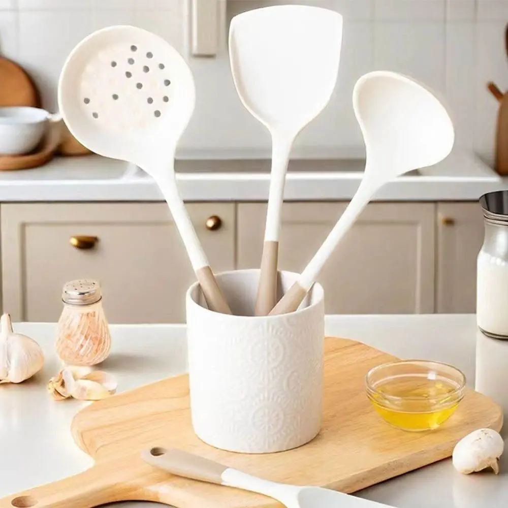 

4/3/2Pcs Heat-resisting Silicone Cooking Utensils Set Long Handle Easy To Clean Non-stick Cooking Tools Set Anti-scalding