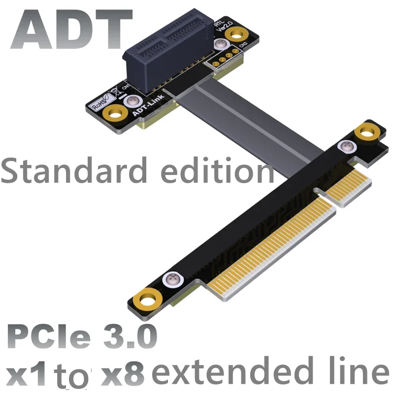 

PCI-E x8 to x1 extension cable adapter extension cable 8x PCIe3.0 custom extension PCIe signal high-speed transmission