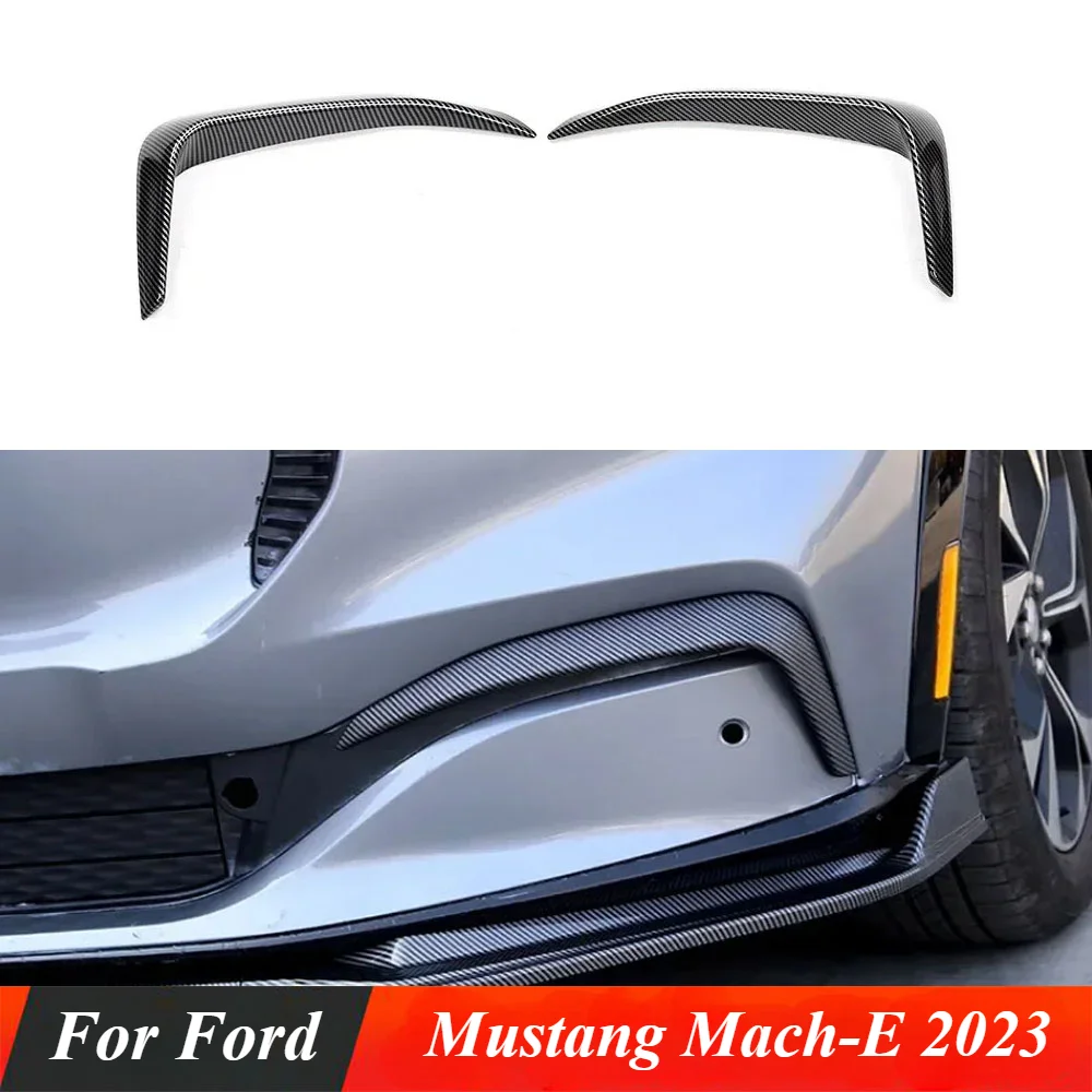 Front Bumper Spoiler Lip Splitter Chin Lip Gloss Black Lower Body Kit Trim Guard Plate Blade For Ford Mustang Mach-E 2023