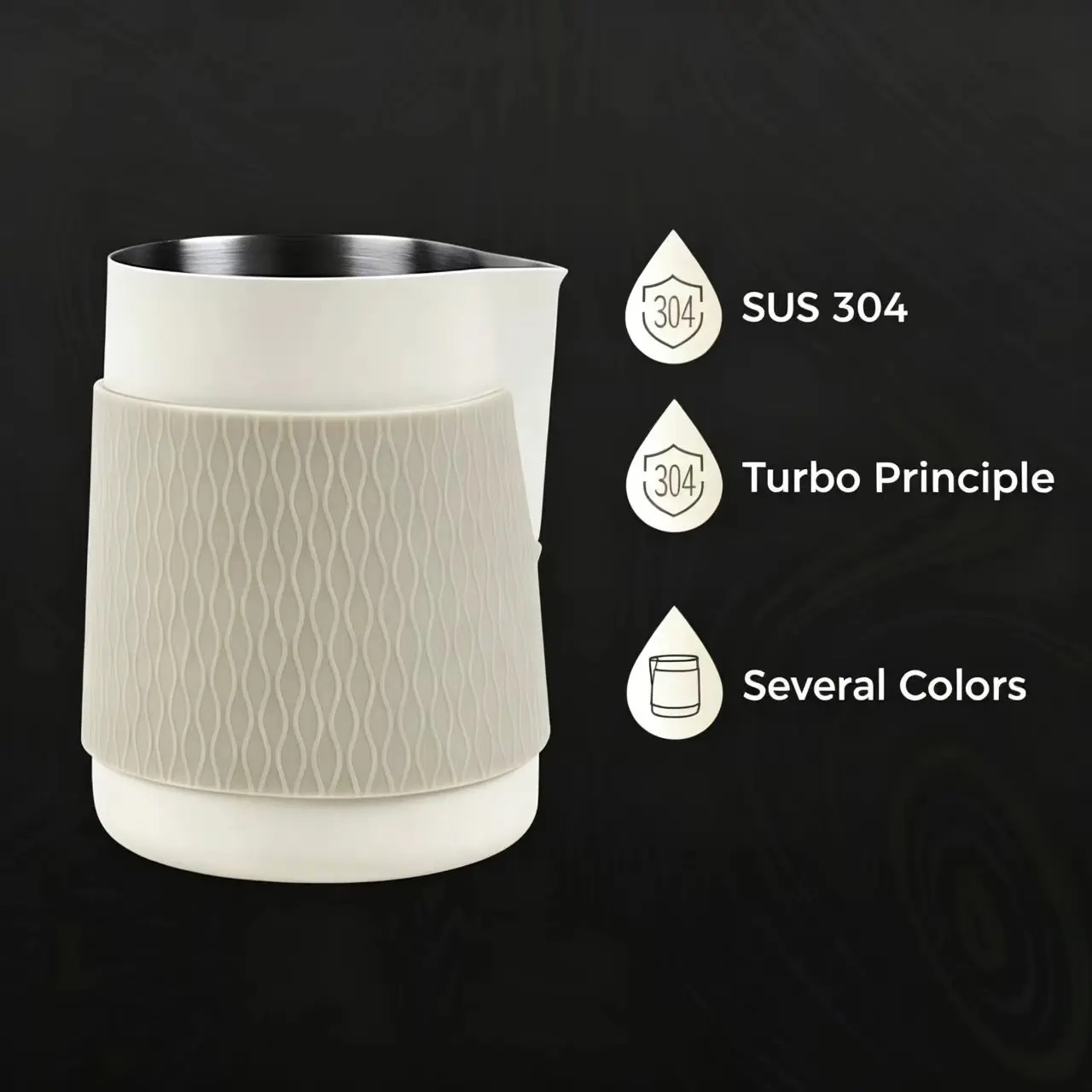 IKAPE Espresso Milk Pitcher V3, 500ml Milk Frothing Jug without Handle, Espresso Steaming Pitcher with Sharp Spout for Espresso