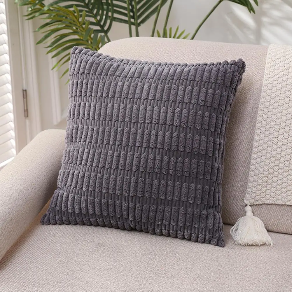 Thick Pillowcase Neutral Look Pillow Cover Flannel Pillow Case Hidden Zipper Cover for Home Decor Bedside Cushion Sofa