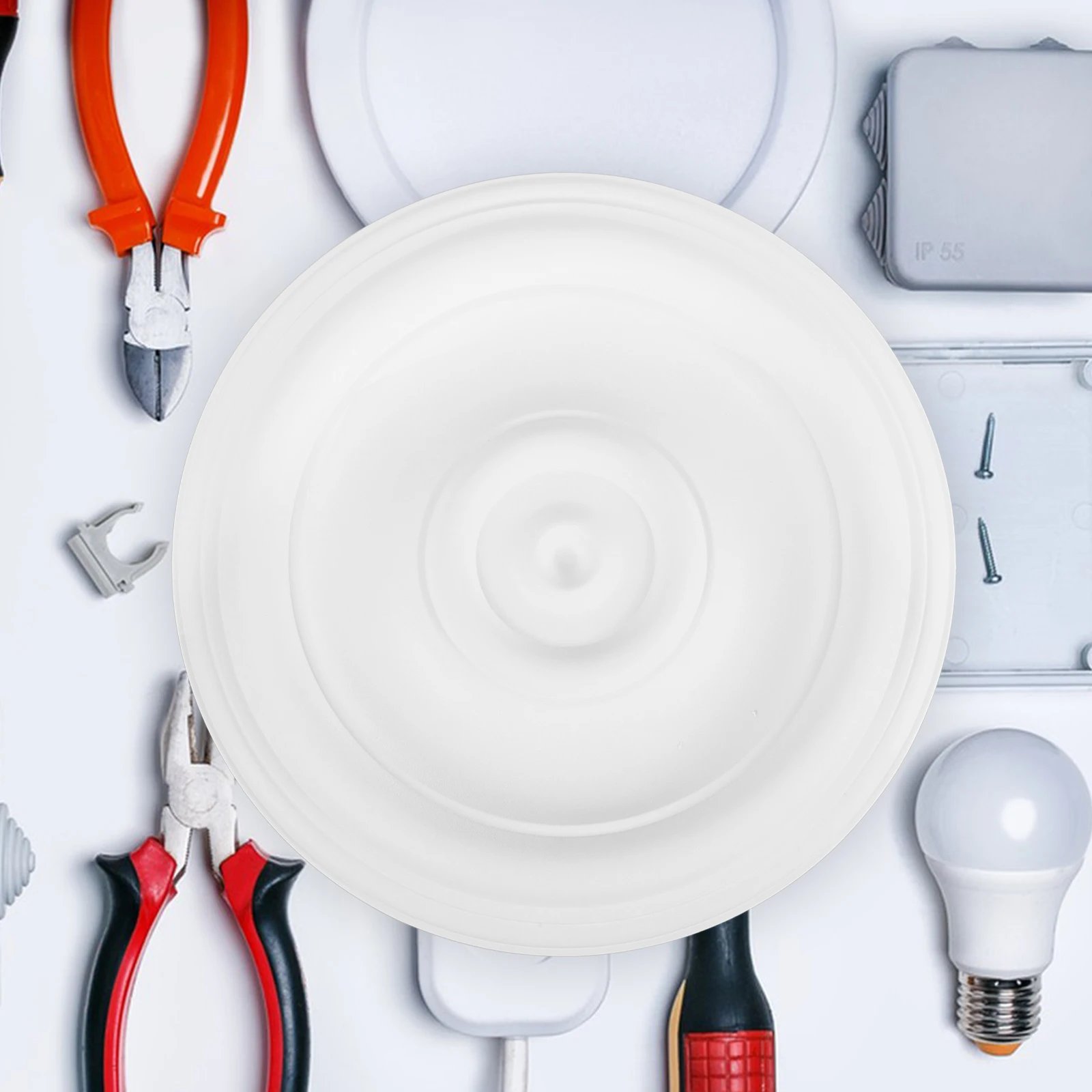 

European Style Ceiling Light Panel Cover Plate Chandelier Canopy PU Material Round Design Modern Medallion For Lighting Fixtures