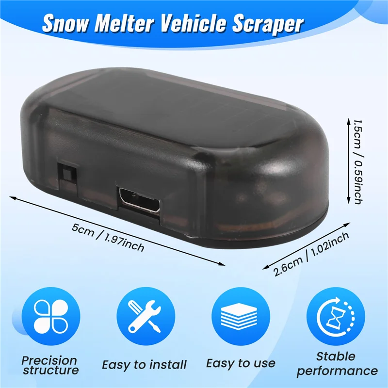 2PCS ไฟฟ้าหิมะน้ําแข็ง Scraper USB ชาร์จรถหิมะเครื่องมือกําจัด Glass Deicer และ Snow Melter รถ Scraper ทนทาน-AT64