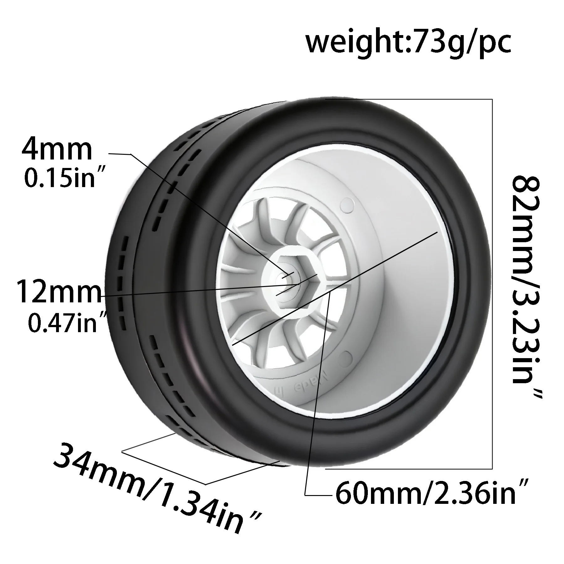 82mm 1/8 1/9 RC Rally Off-Road Buggy Tires Wheel 12mm Hex for HPI WR8 CNE Kyosho Carisma WRC9 933 Upgrade Parts Accessories