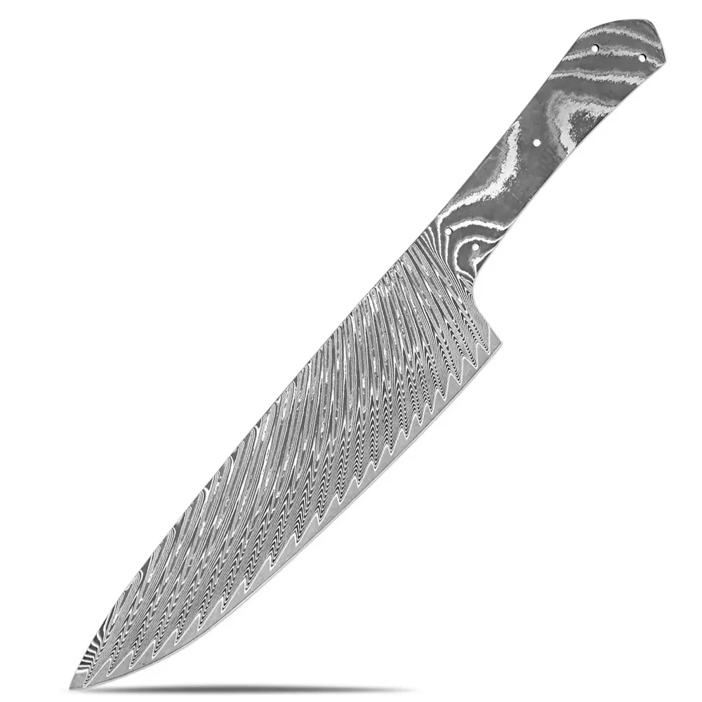 

XITUO 8-Inch Chef's Knife With Blank Blade High Quality Damascus Stainless Steel Full Tang Kitchen Knife DIY Making Materials