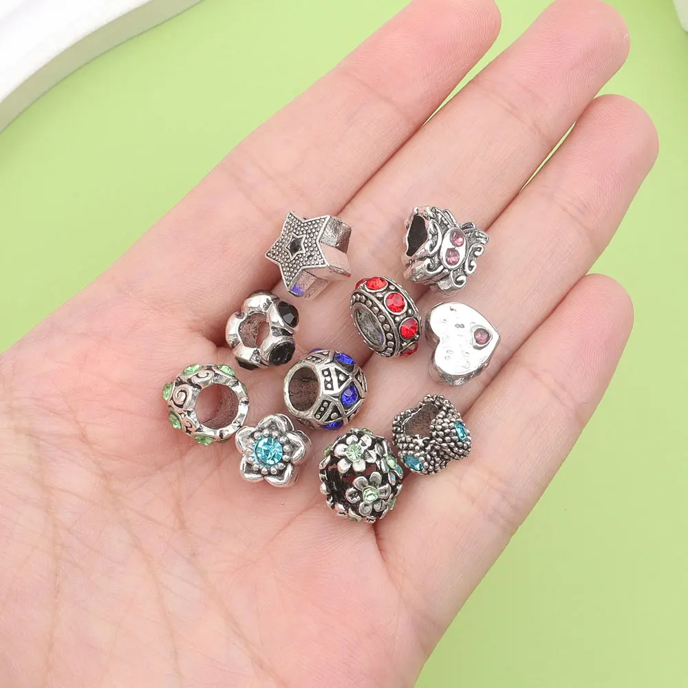 7/43pcs Various Silvery Beads & Bead Assortments ,DIY  Bracelets, Necklaces, Earrings,phone Chains, Gift Decoration Accessories