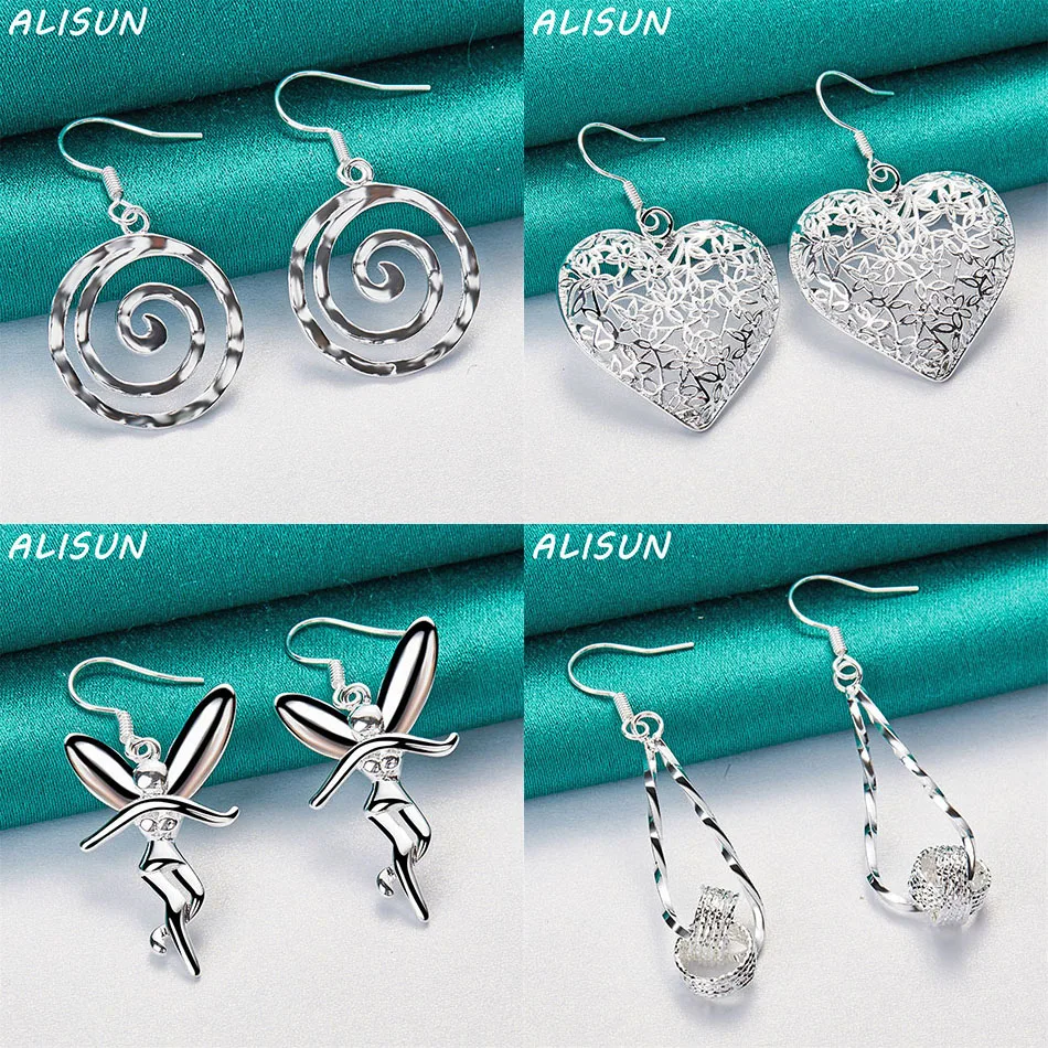 

ALISUN 925 Sterling Silver Geometric Drop Earrings For Women Creativity Gifts Street All-match Party And Daily Wear