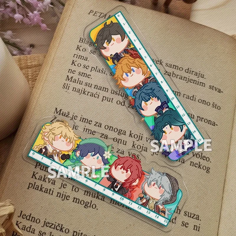 Genshin Impact Original Surrounding Wendi Dadalia Zhongli Mandrill Air Lei Zexing Qiudiluk Ruler Stationery Ruler
