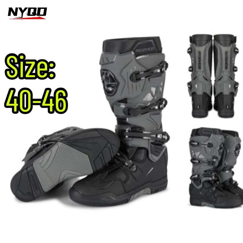 High‑Cut Motocross Boots Men Off‑Road Dirt Bike Protective Motorcycle Enduro Racing Riding Boots