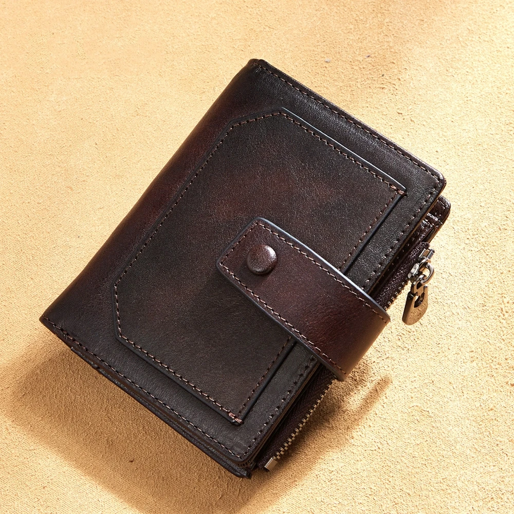  New Design Men's Short Wallet Genuine Leather RFID Anti-Theft Wallets For Men Women Coin Purse Card Holder portefeuilles homme