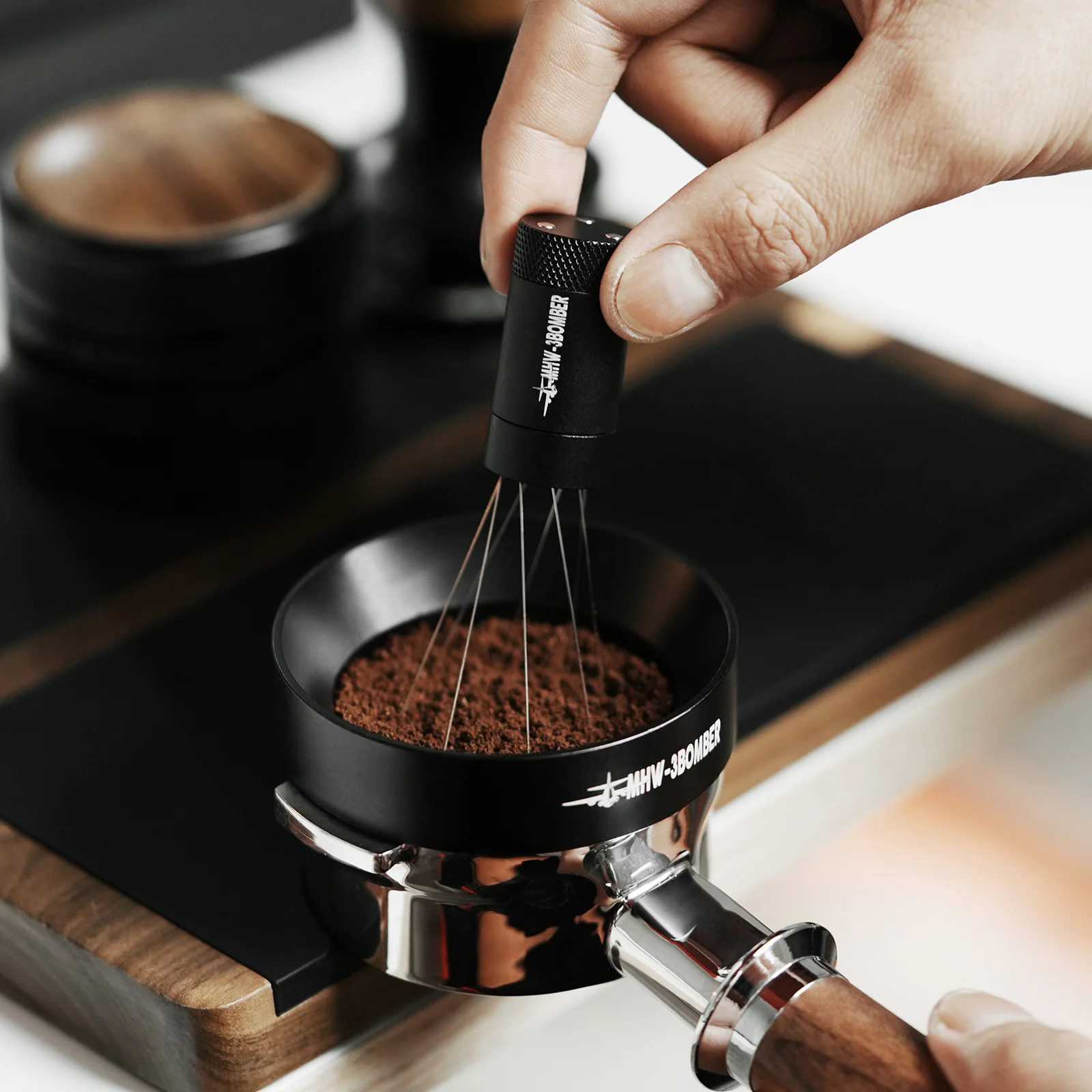 Magnet Espresso Coffee Stirrer with Magnetic Absorption Stand Barista Stirring Distribution WDT Tools Portable INS Style Gift